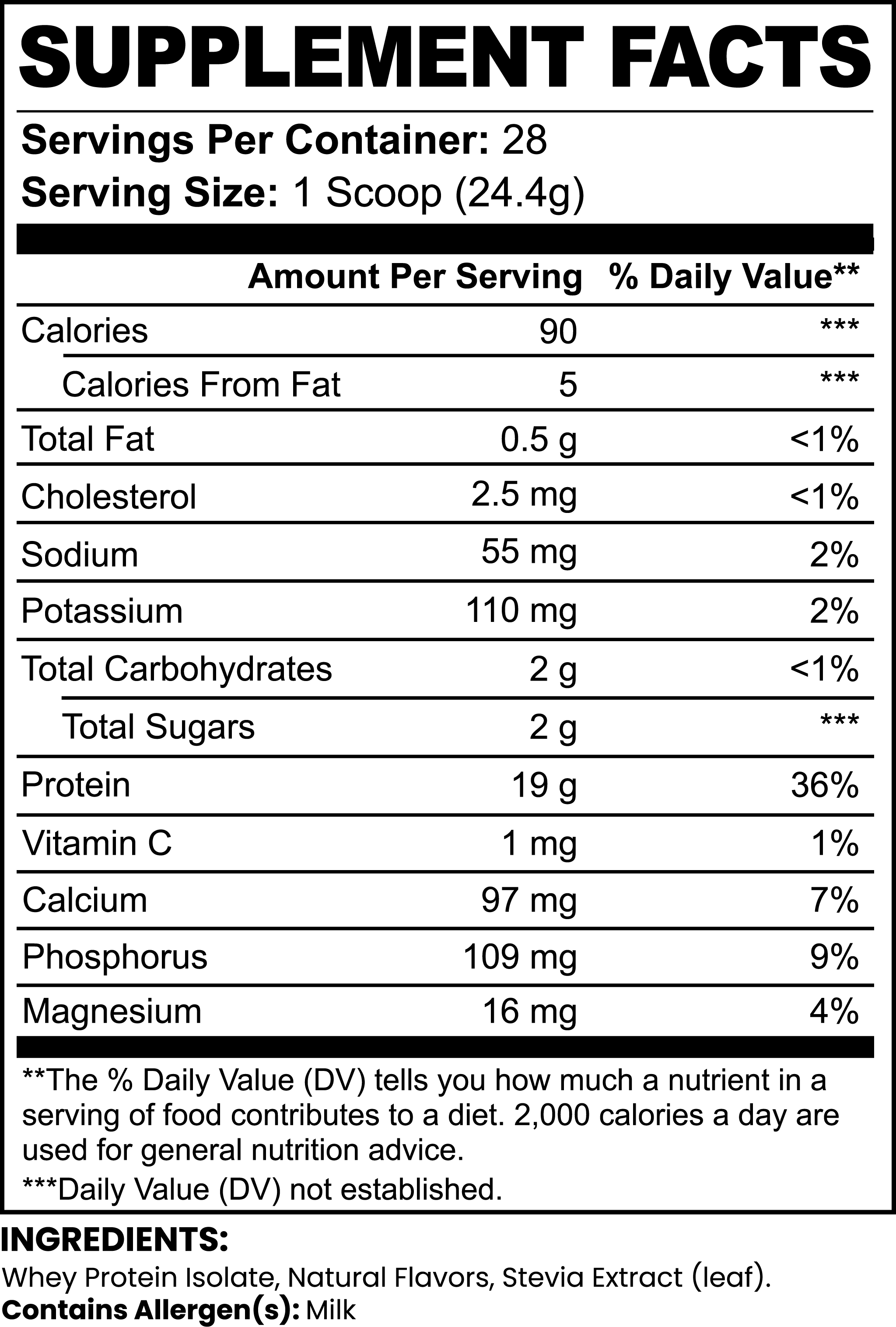 Whey Protein Isolate - Vanilla - 2 lb.