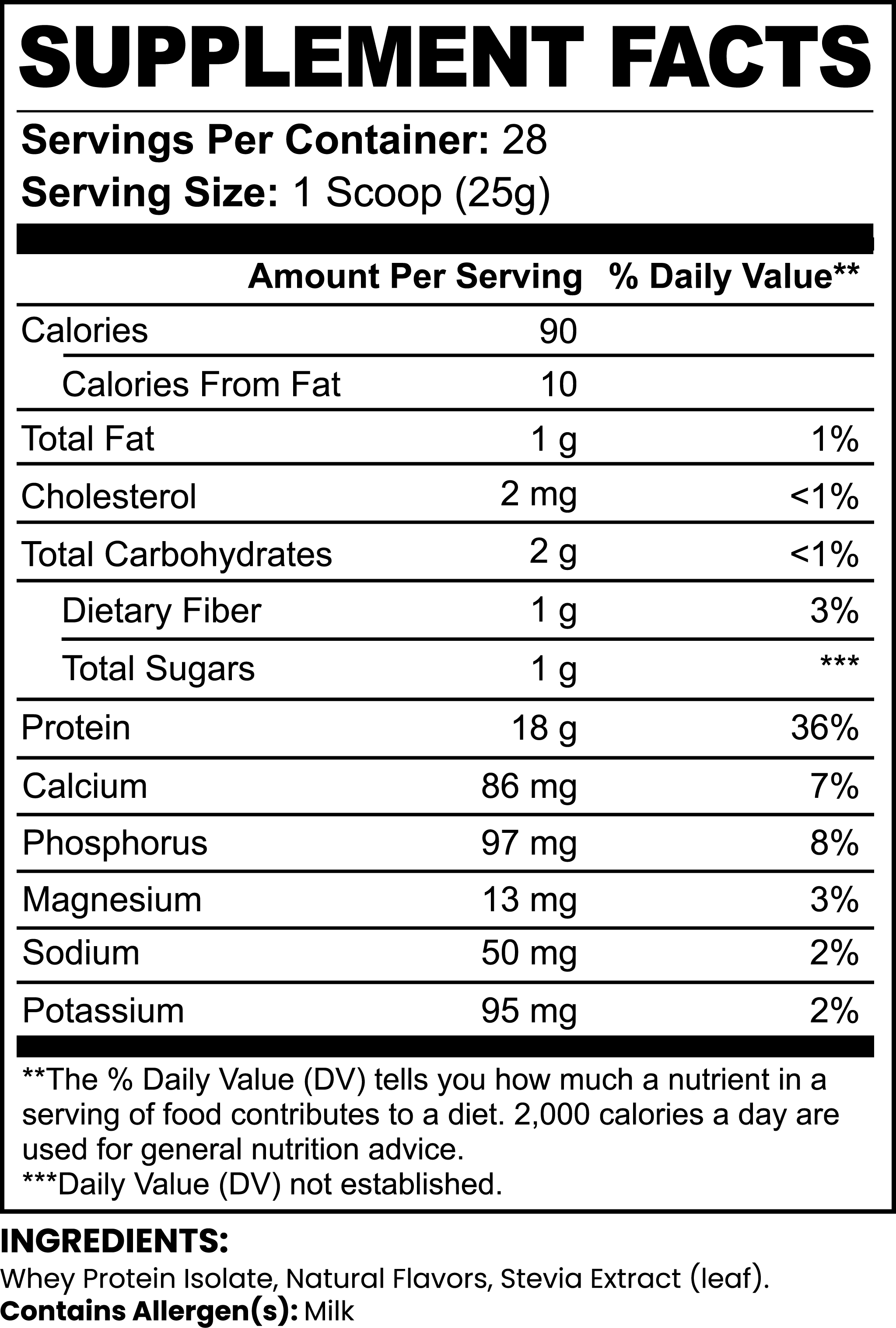 Whey Protein Isolate - Chocolate - 2 lb.