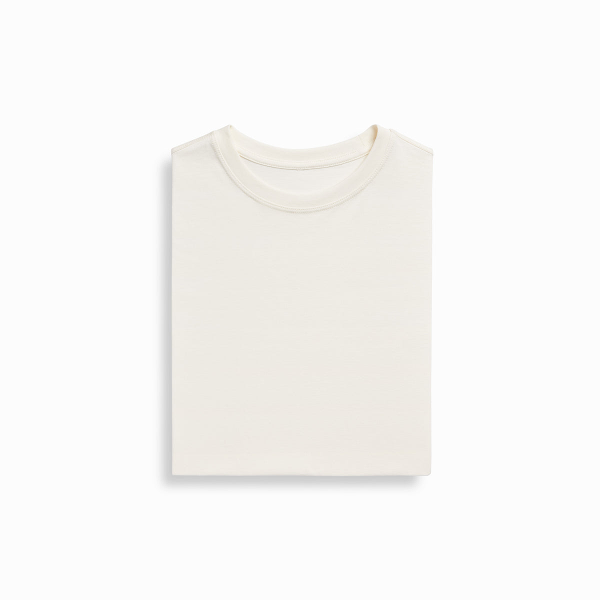 Natural O.ATH Original Form Supima Long Sleeve folded neckline and smooth jersey fabric finish