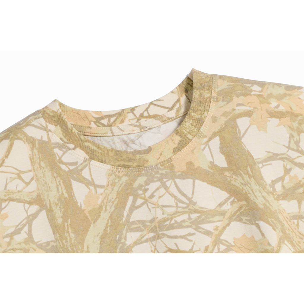 O.ATH Original Form Woodland Camo Heavyweight Tee ribbed neckline and shoulder construction